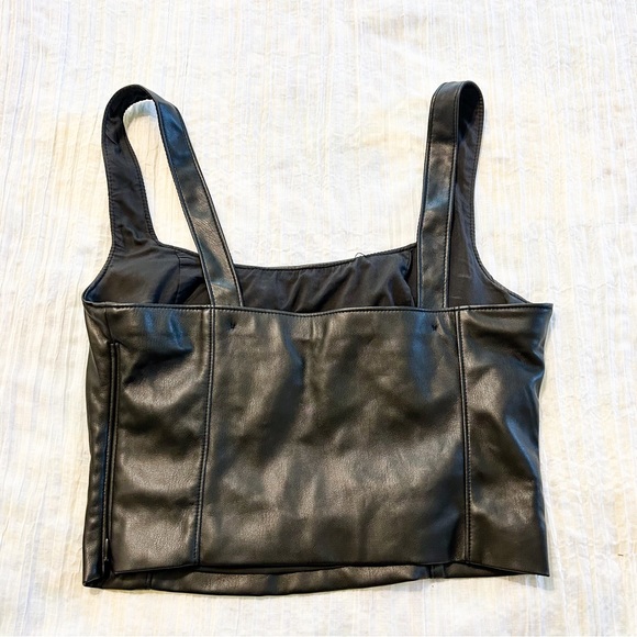 Abercrombie and Fitch Faux Leather Squareneck Top - Picture 2 of 3